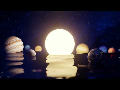 Floating Sun & Planets with Reflection | 4K Relaxing Screensaver