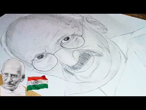 Mahatma Gandhi drawing 75th independence day special/The wall of art