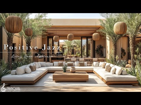 Positive Relaxing Morning Jazz | Cozy Outdoor Spring Coffee Shop Ambience For Start A New Day