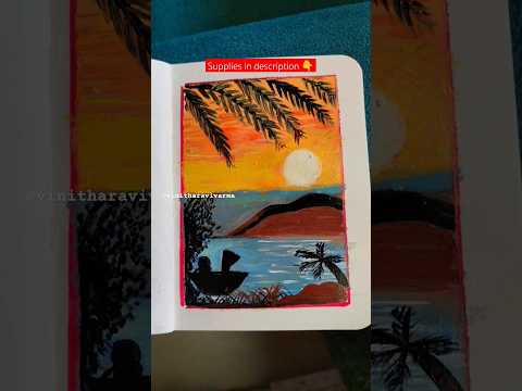 Sunset Painting Tutorial / Acrylic painting #shorts #satisfyingvideo #satisfying  #youtubeshorts #yt