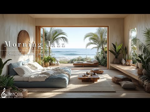 Seaside Morning Jazz Ambience In Luxurious Villa | Enjoy Smooth Jazz Piano by the Sea To Relaxing