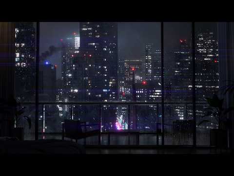 A Rainy Hotel Balcony View Of A Beautiful City | Relaxing Rain Sounds For Sleep Or Study