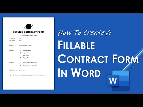 How to Create a Fillable Form in Word | Service Contract Form