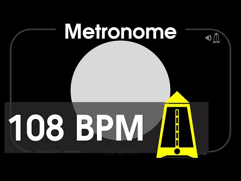 108 BPM Metronome - Allegretto - 1080p - TICK and FLASH, Digital, Beats per Minute