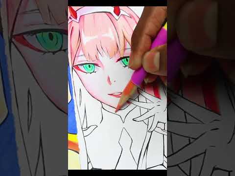 ZERO TWO 🎨【イラストメイキング】#イラスト#アナログイラスト #ユイカ #二次創作