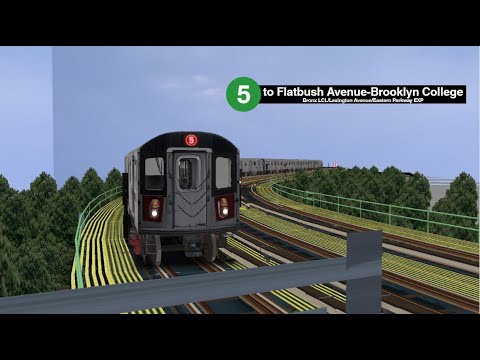 OpenBVE (R142) 5 Train from Eastchester-Dyre Avenue to Flatbush Avenue-Brooklyn College (Weekday)