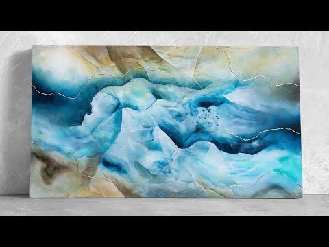 A MINERAL INSPIRED PAINTING ? | An abstract art demo with acrylic paint