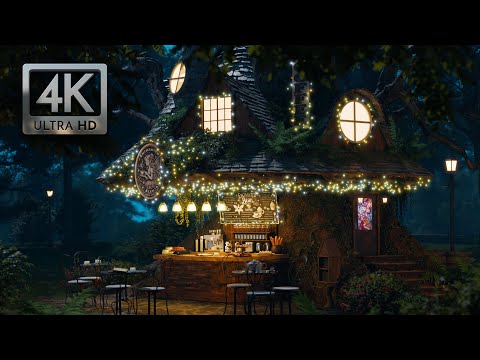 Enchanted Bean, Coffee Shop in the Forest | Relaxing Jazz Hop Lofi Beats | Study & Chill Vibes