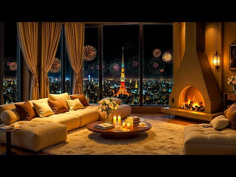 Countdown to New Year 2025 in Tokyo 🎇 Cozy Apartment with Smooth Jazz Saxophone & Stunning Fireworks