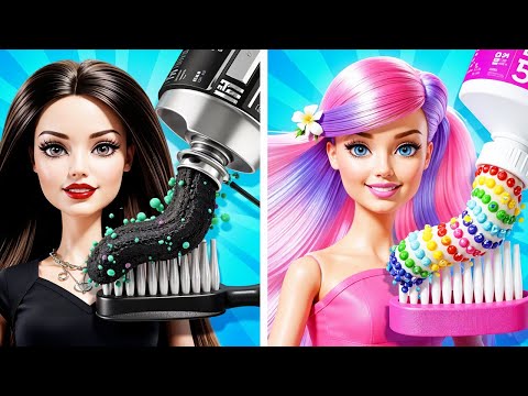 GOOD VS BAD BARBIE MAKEOVER: Learn Fun Doll Crafts & Easy Ideas for Ultimate Transformation! 🖤💖