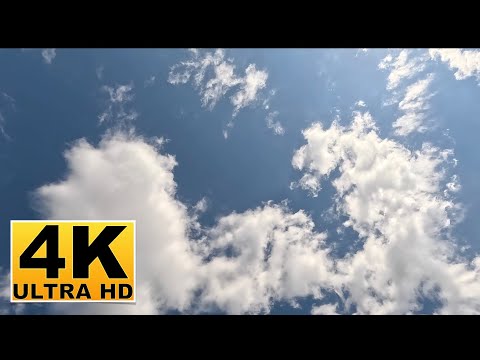 Blue Sky and Clouds Screen Saver (No sound) 2 Hours 4K UHD