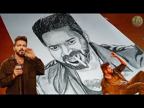 Naa Ready Leo♌ Thalapathy vijay drawing/The wall of art