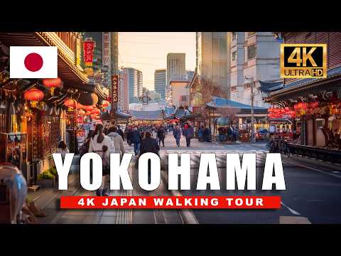 🇯🇵 Japan Walking Tour - Yokohama's Massive Chinatown Market Streets Day & Night Walk • 4K HDR 60fps