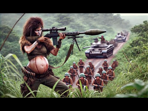 The pregnant woman, despised by Japs, is an anti-Japs expert who kills an entire vehicle of Japs