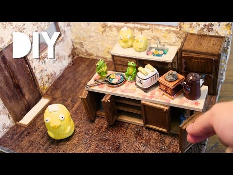 DIY☺︎dollhouse4 ミニチュア キッチンカウンター/miniature kitchen counter