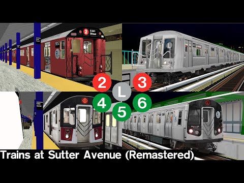 OpenBVE Virtual Railfanning: 2, 3, 4, 5, 6 and L Trains at Sutter Avenue (Remastered)