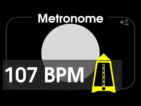 107 BPM Metronome - Allegretto - 1080p - TICK and FLASH, Digital, Beats per Minute