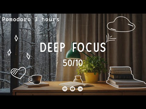 Deep focus lofi 📚 Lofi Pomodoro Timer 50/10 📚 3 x 50 min