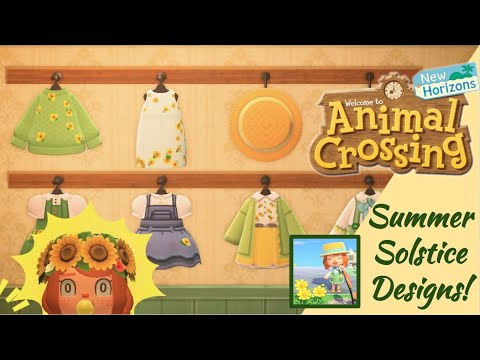 Summer Solstice Outfit Designs in ACNH! // Animal Crossing: New Horizons Pro Designs and QR Codes!