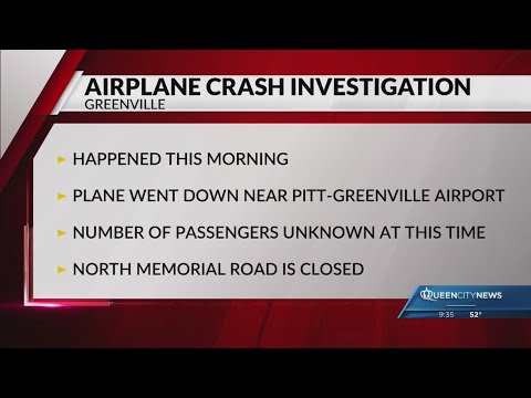 Airplane crashes in Greenville, NC, near airport