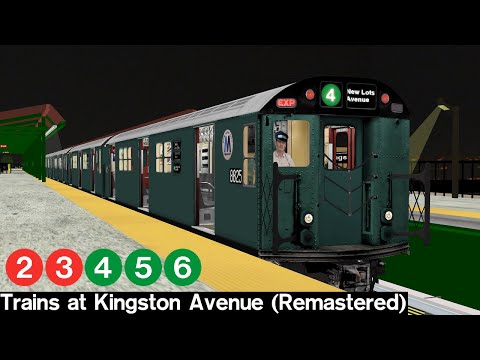 OpenBVE Virtual Railfanning: 2, 3, 4, 5 and 6 Trains at Kingston Avenue (Remastered)