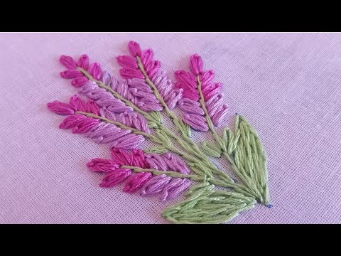 Stunning purple flower embroidery design tutorial for beginners