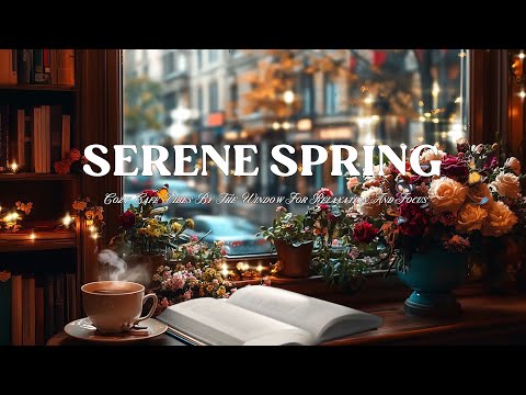 Serene Spring Mornings with Soothing Jazz – Cozy Cafe Vibes by the Window for Relaxation and Focus