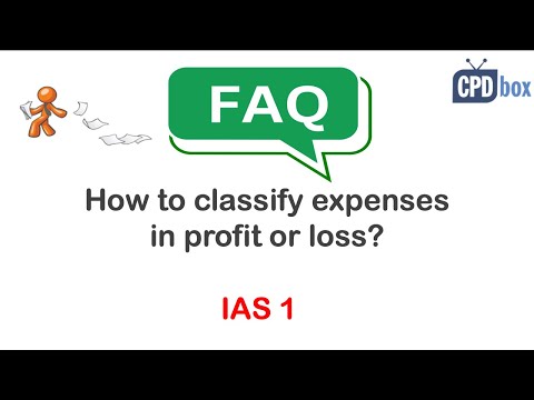 Classification of expenses in profit or loss under IAS 1 (IFRS) - CPDbox answers