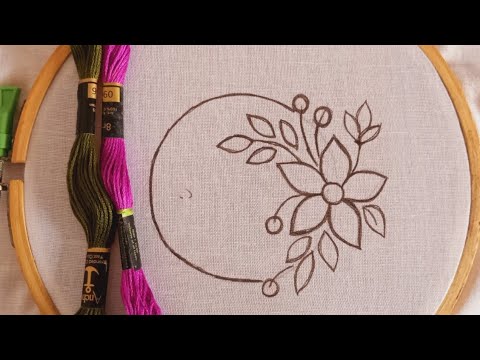 Super easy round cushion cover embroidery tutorial