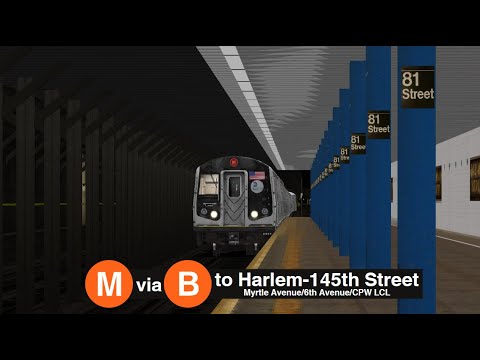 OpenBVE: (R160A Alstom) M Train from Metropolitan Avenue-Middle Village to Harlem-145th Street