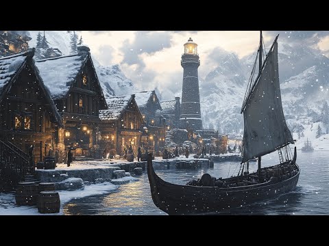 Winter Relaxing Medieval Music - Fantasy Harbor Ambience, Sleep Music, Magical Celtic Tunes