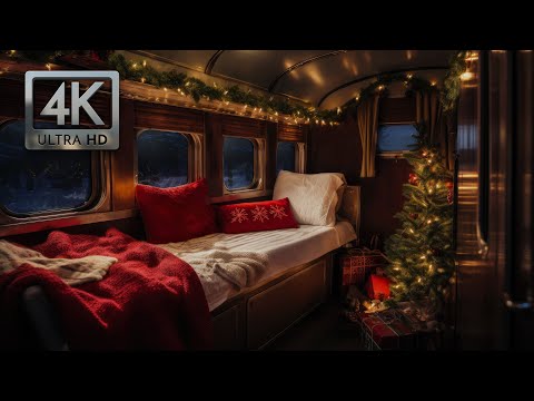 Overnight on the North Pole Express, Christmas Train Ambience, Train Sounds in a Winter Wonderland