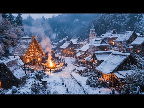 Relaxing Medieval Music - Celtic Music for Deep Sleep - Enchanting Winter Fantasy Village Ambience