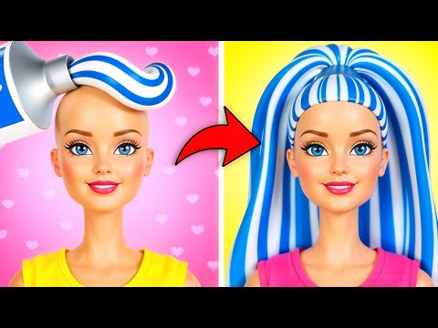 AWESOME DOLL MAKEOVER💞 Making Dolls Shine with Fantastic Hacks! Check! Rich Vs Broke Tricks🖌️