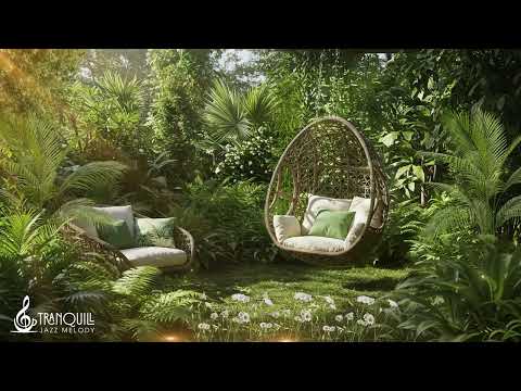 Forest Jazz Ambience | Warm Jazz Instrumental Music at Morning Forest Garden to Study, Work & Relax