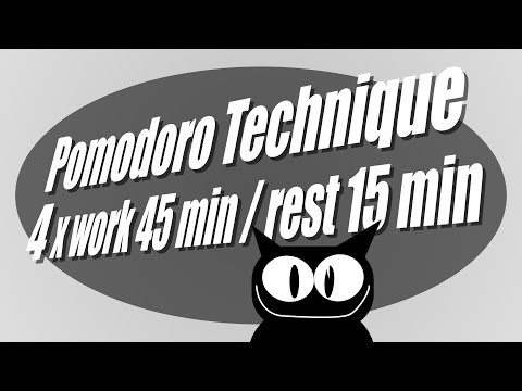 Pomodoro Technique - 4 x work 45 / rest 15 - Study & Focus Timer - Interval timer