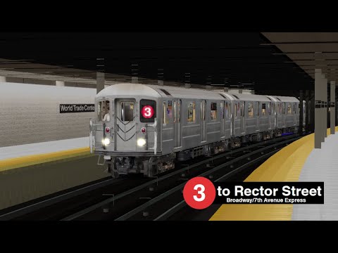 OpenBVE: (R62) 3 Train from Harlem-148th Street Lenox Terminal to Rector Street (3 via 1)