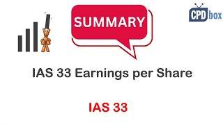 IAS 33 Earnings per Share summary - applies in 2025