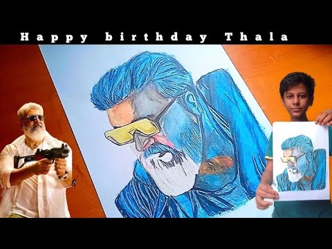 Thala Ajith birthday special drawing/The wall of art