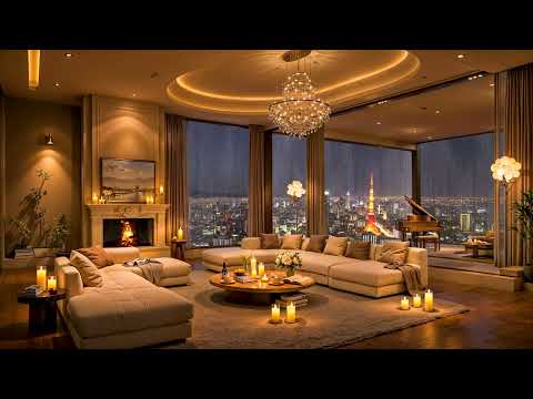 Cozy Apartment in Tokyo 🌃 Relaxing Jazz Saxophone Music & Rain Sounds for Stress Relief & Deep Sleep