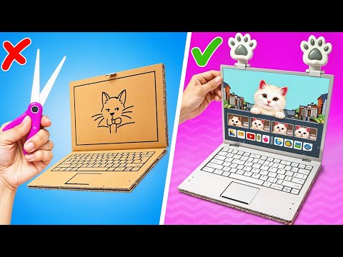 DIY Cardboard Kitty Laptop! 💻The Purr-fect Craft for Creative Parents! Super Fun & Easy!😺